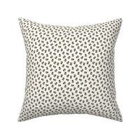 Midcentury Modern Thistle Ditsy in Blush and Gold on White - Small