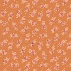 Midcentury Modern Thistle Ditsy in Harvest Orange - Medium