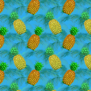 Hawaiian Pineapple Navy Blue