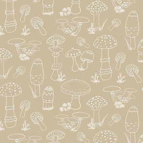 Fancy Hat Mushrooms khaki