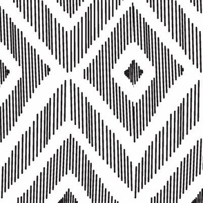 Ikat Black and White diamond