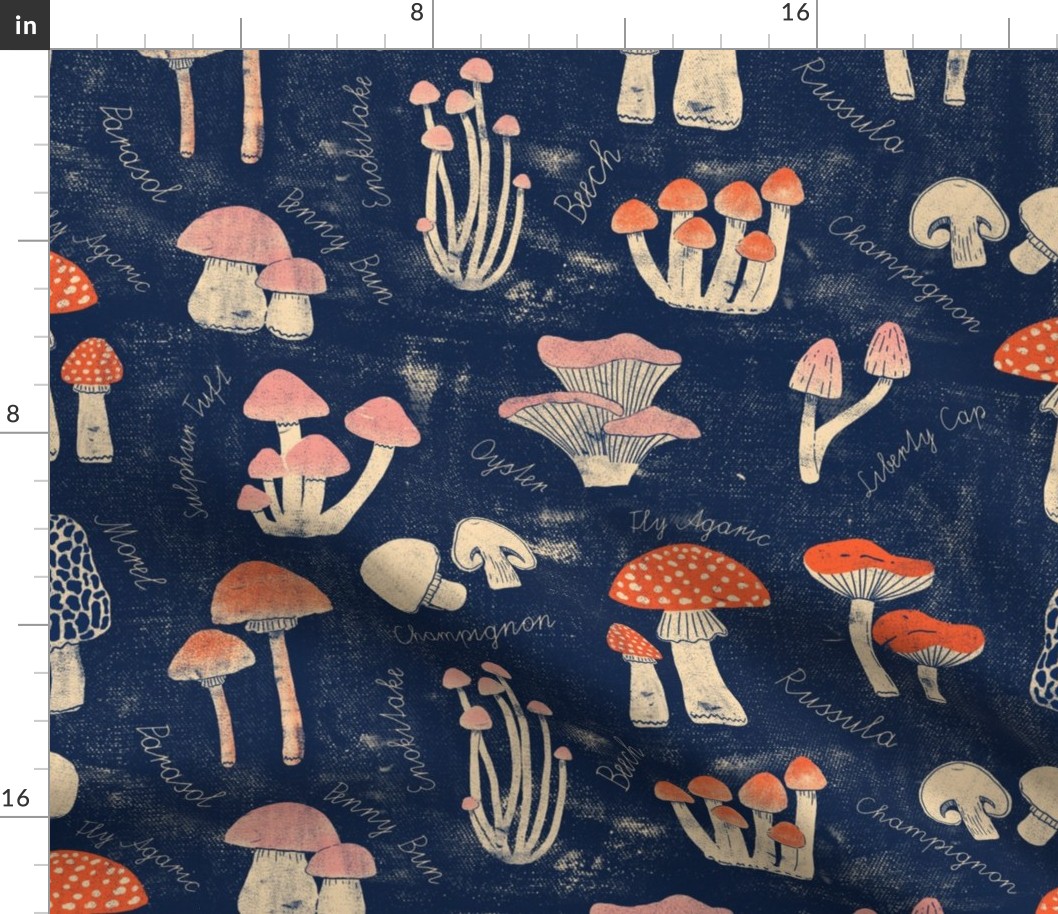 Botanical mushroom collection Fabric | Spoonflower