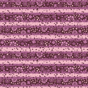 Summer Floral Stripes Purple