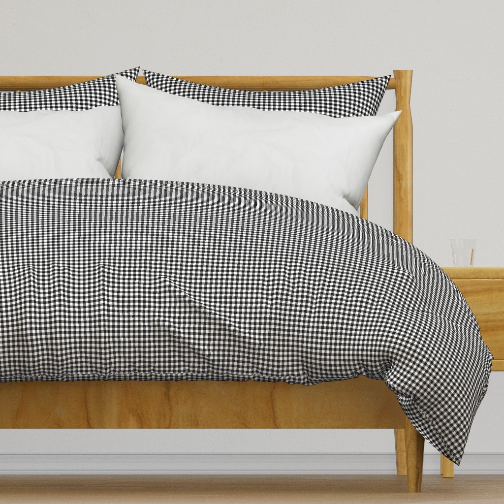 1/4" Woven Buffalo Check - Black on White (buffalo plaid, black and white plaid, buffalo check, woven texture)