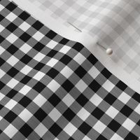 1/4" Woven Buffalo Check - Black on White (buffalo plaid, black and white plaid, buffalo check, woven texture)