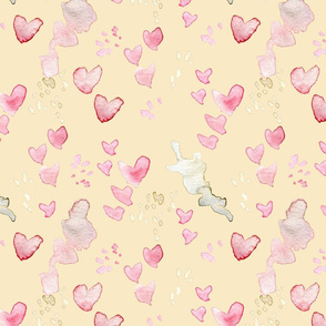 Watercolor hearts patterns set. Pastel heart Neutral Beige and Rose digital  paper By Peace_Shop
