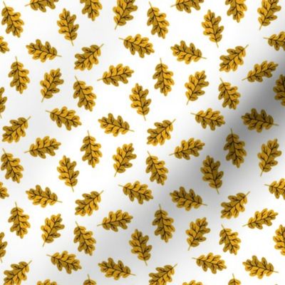 SMALL oak leaf fabric - autumn leaves fabric - yellow