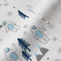 SMALL Yeti christmas winter snow fabric white by andrea lauren