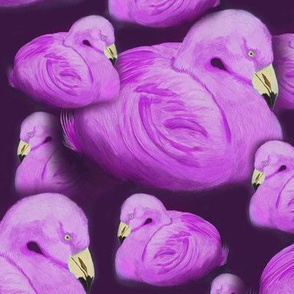 Purple Flamingos