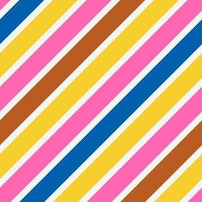 Mod Diagonal Stripe in Candy Rainbow