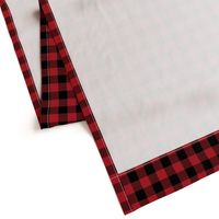 1" Woven Buffalo Check - Black on Red (buffalo plaid, black and red plaid, buffalo check, faux woven texture, 1 inch)