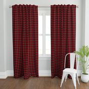 1" Woven Buffalo Check - Black on Red (buffalo plaid, black and red plaid, buffalo check, faux woven texture, 1 inch)