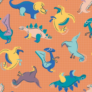 Colorful Dinosaurs © ZirkusDesign // Dino Einsteins // T-Rex, Stegosaurus, Triceratops, Pterodactyl, Spinosaurus, Tyrannosaurus // Paleontology, Chemistry, Physics, Math, Algebra, Calculus, Astronomy, Biology, Anatomy, Axes, Axis