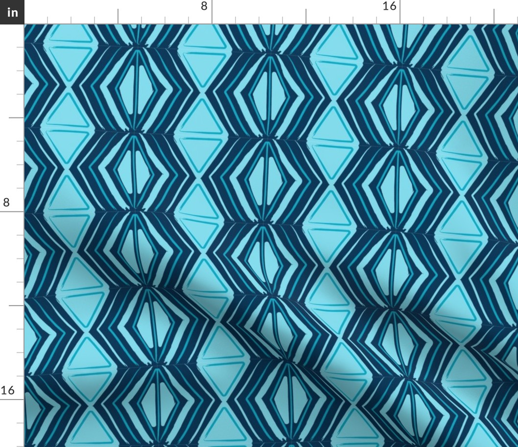 African Pattern Blue Pattern Summer Mask Fabric-01