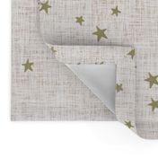 stars and moons // soft gold on sugar sand linen