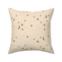 stars and moons // soft gold on blushy linen