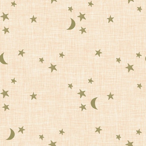 stars and moons // soft gold on blushy linen