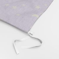 stars and moons // soft gold on grape linen