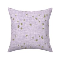 stars and moons // soft gold on tulip linen