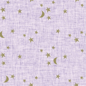 stars and moons // soft gold on tulip linen