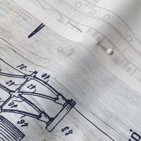 Airplane Patent Drawings on wood rotated 
