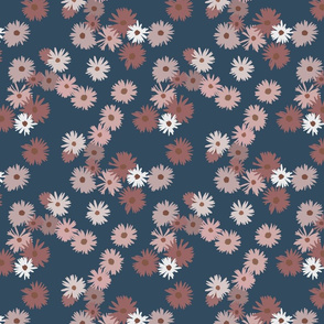 Aster Flower Navy and Pinks