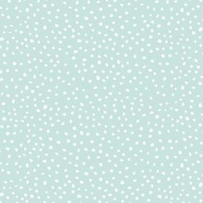 Irregular Polka Dots in Mint and White