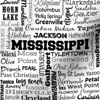 Mississippi cities, white