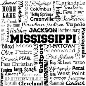 Mississippi cities, white