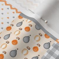 3 inch Hot Air Balloon//Oh the places you'll go//Orange&Grey - Wholecloth Cheater Quilt - Rotated