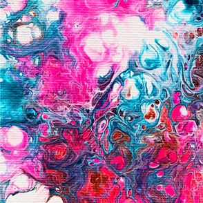 fluid art neon pink and blue