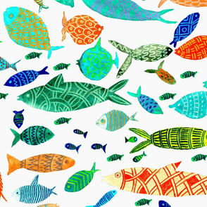 fishes on white