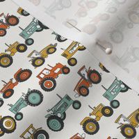 SMALL tractor fabric, tractors, vintage tractors  - neutral fabric, farm fabric, kids fabric - teal