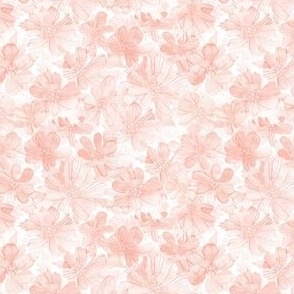 Watercolor Wild Flowers / Coral Pink