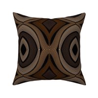 Tribal African Circular Circle Mask Summer Fabric Brown-01