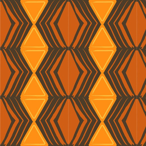 African Orange Pattern Summer Mask Fabric Tribal-01