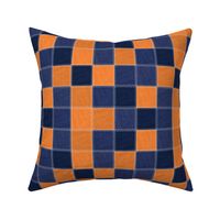 Navy Orange Patch School Colors