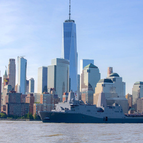 72-12 USS New York (LPD 21) transits the Hudson River in preparation for Fleet Week New York