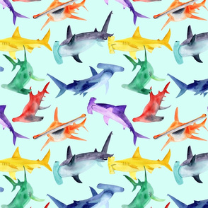 Rainbow hammerheads - mint bg