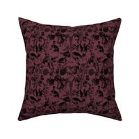 Demons N' Roses Toile in Goth Reddish Purple + Black