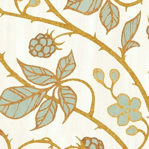 Blackberry brambles - gold and celadon version extra large scale