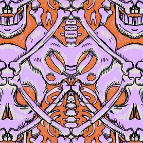 bomeyard damask orange and lavender