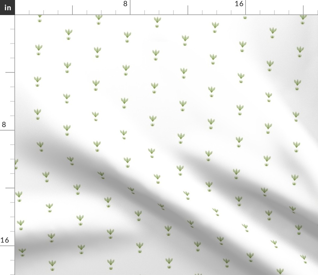 Summer Solstice Florets Grid (green on white)