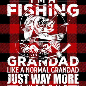 Fishing Grandad Minky Blanket - 54 x 72 inches