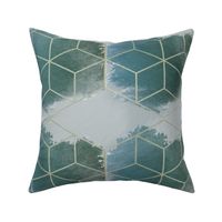 Hexagon on hexagons -Deep Aqua