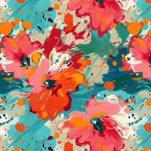 Painted abstract flower design