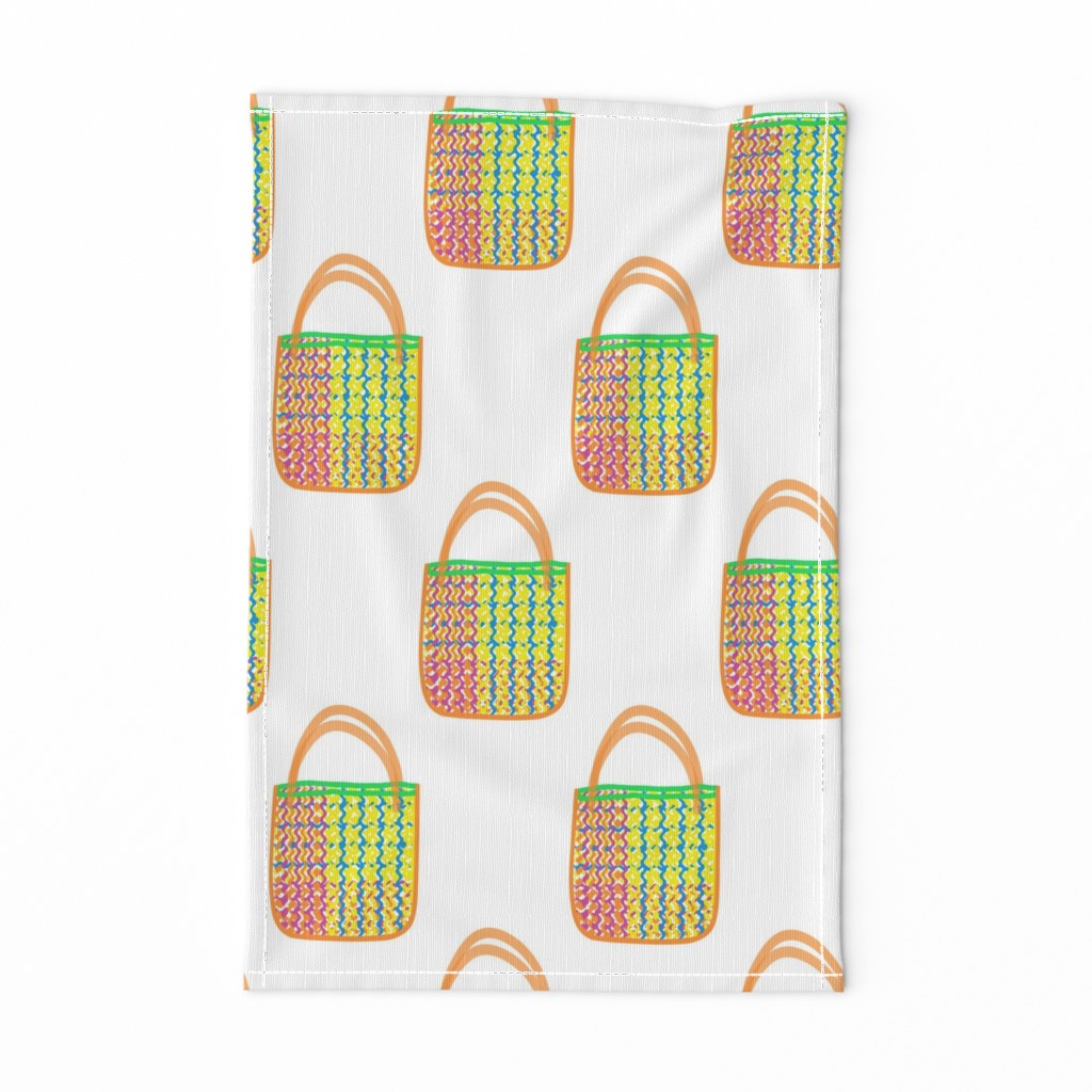 Mexican Plastic Mesh Tote Bags white 