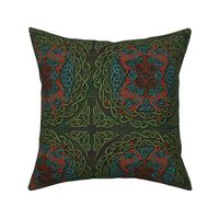 Art Nouveau Greyhounds - Green & Red