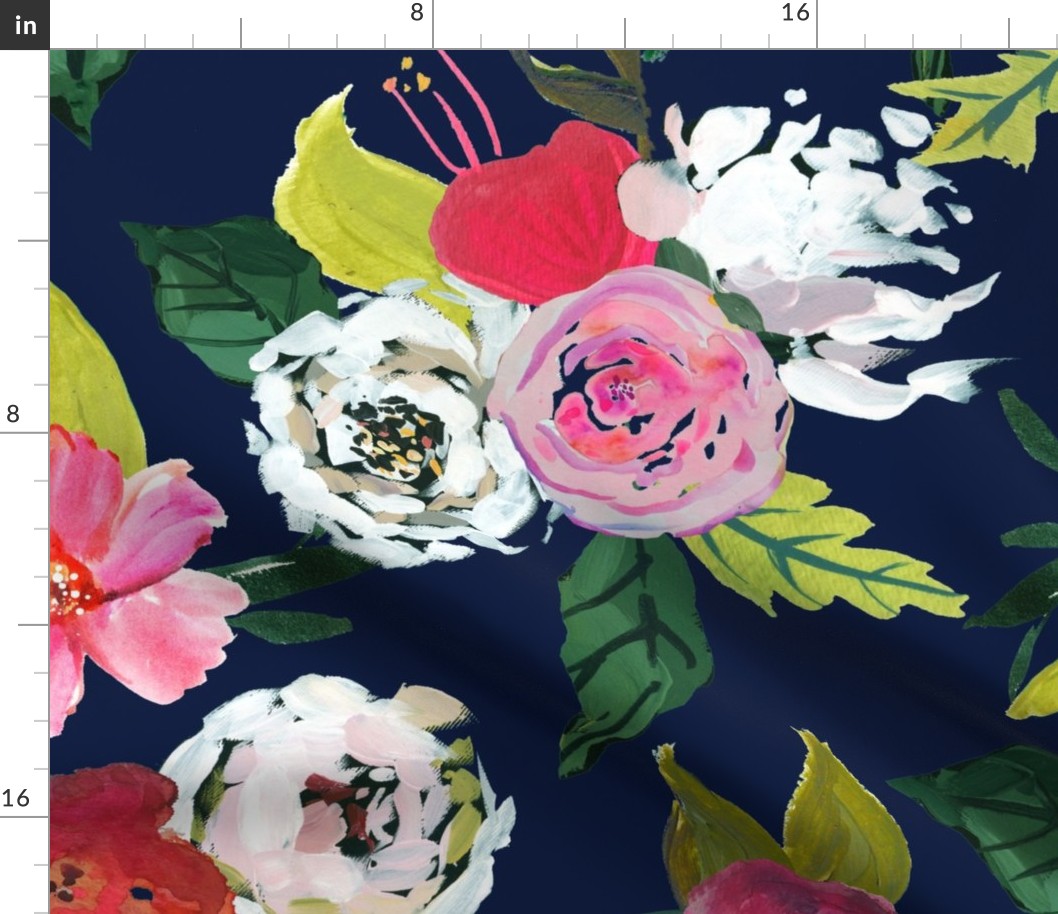 Painted Rose Garden // Navy