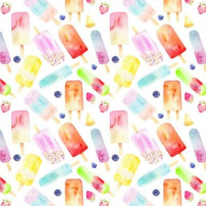 Small // Watercolor Popsicles // White